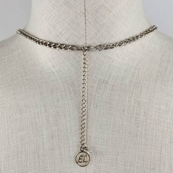 Erica Lyons EL Blue Green Gemstones Statement Necklace Adjustable Chain 21"-24" - Picture 6 of 12